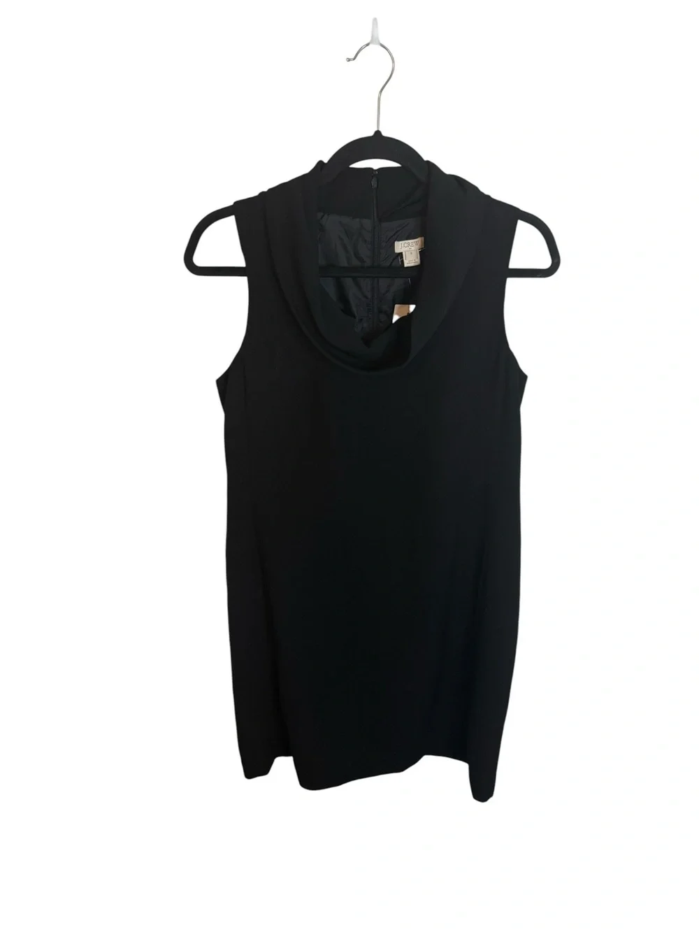 NWT J.Crew Black Crepe Cowl Neck Shift Dress